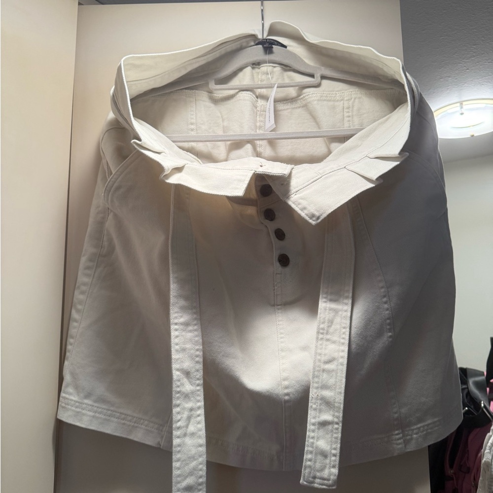 Elegant Cream Skirt with Tie Waist Banana Republic 16
